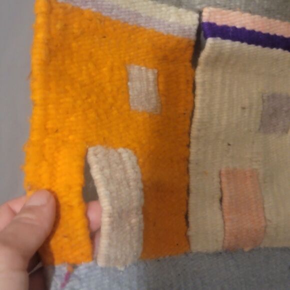 Vintage Southwestern Wool Wall Tapestry 3D Pueblo Cutout Home Decor 28x45 - Picture 10 of 16